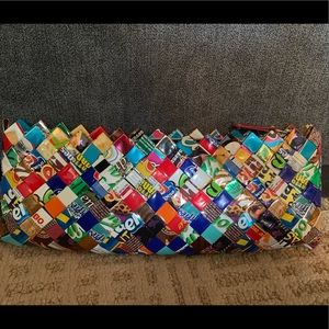 Vintage Nahui Ollin Arm Candy Tutti Frutti Wrapper Clutch Handbag Purse